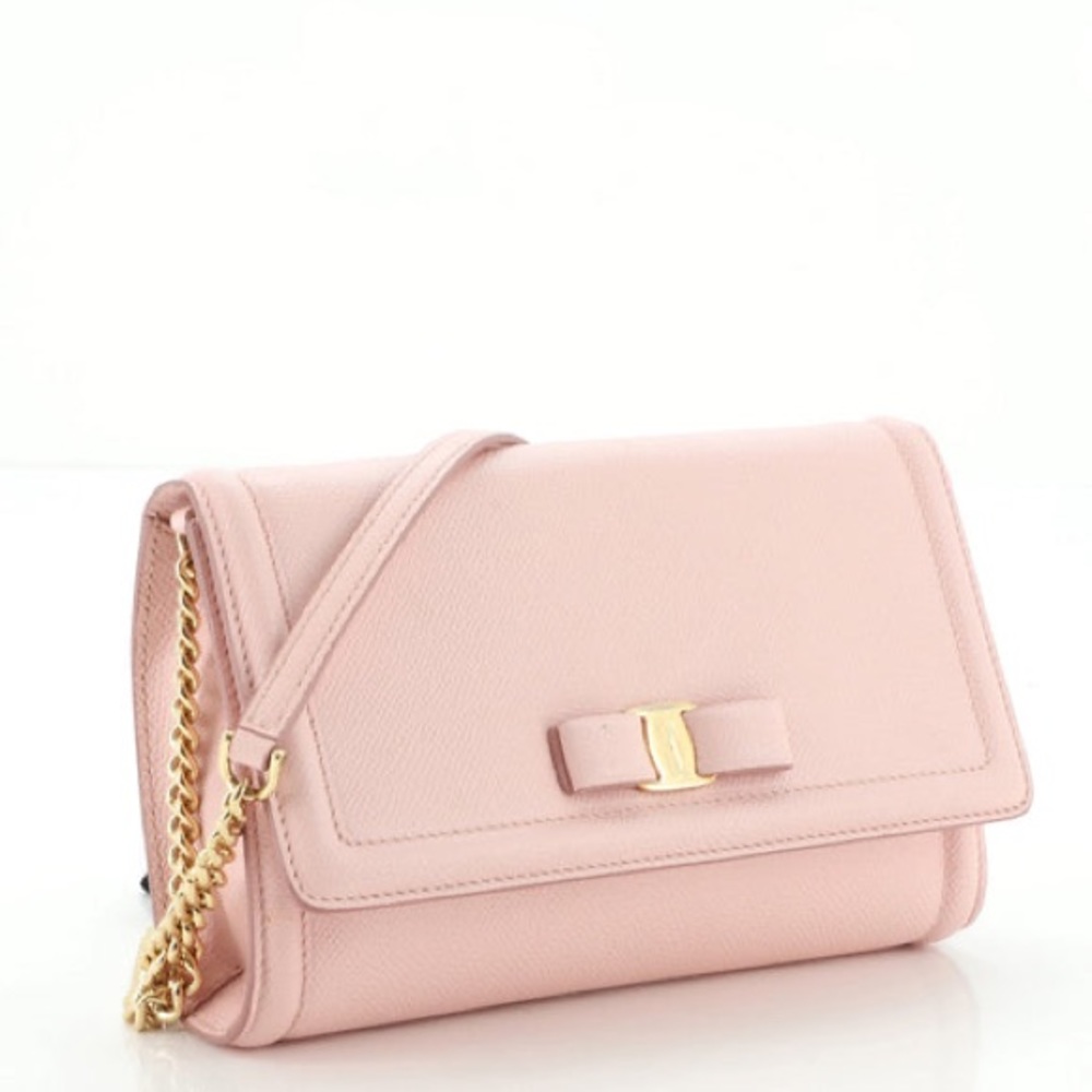Ferragamo Vara Bow Leather Mini Bag Pink